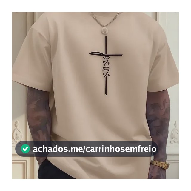 Camiseta Masculina Básica Cruz De Jesus  Algodão Camisa Top