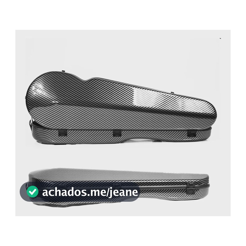 Estojo Case Fibra De Vidro Violino 4/4 Preto Carbono Full