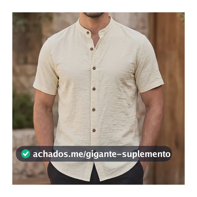 Camisa Gola Padre Masculina Manga Curta Social Verão Festa