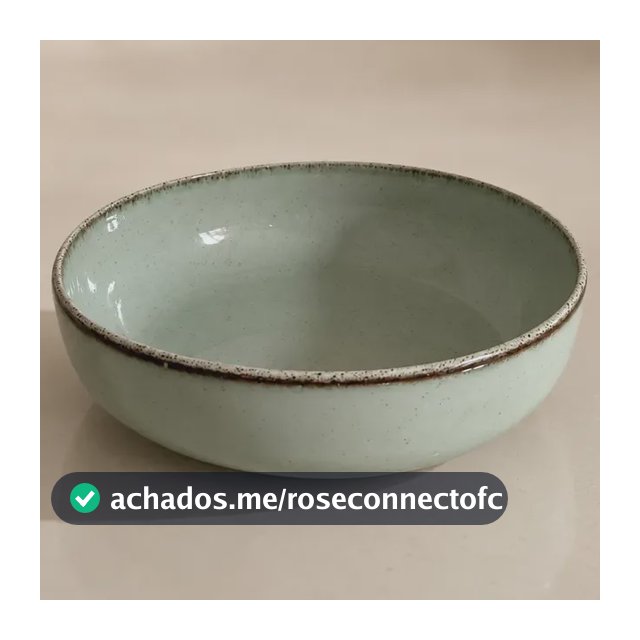 Tigela Bowl De Porcelana Verde Menta Borda Rústica 400ml Verde Menta