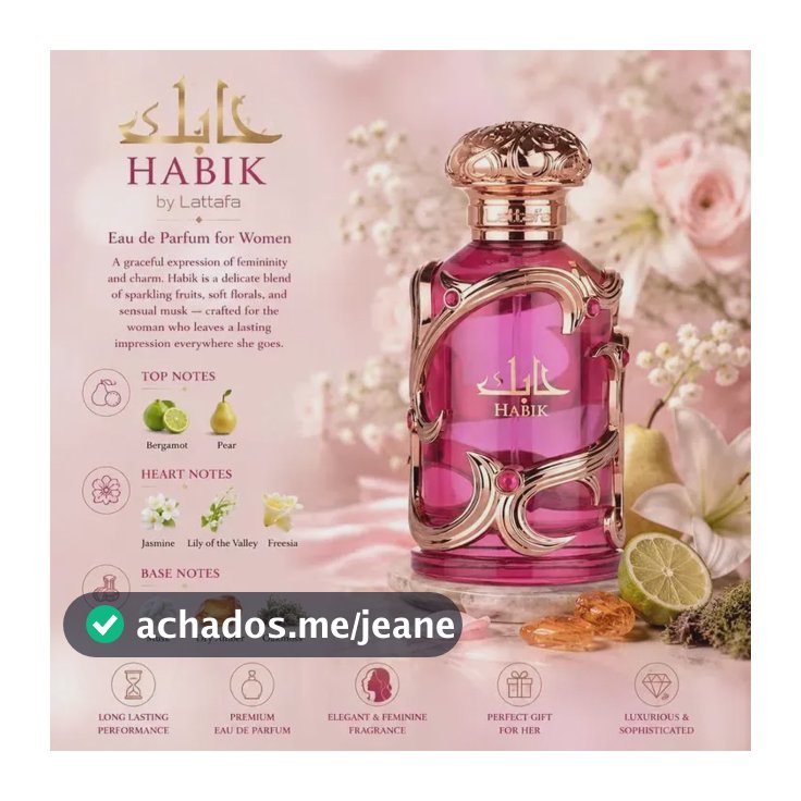 Perfume Árabe Feminino Lattafa Habik EDP 100ml - Original