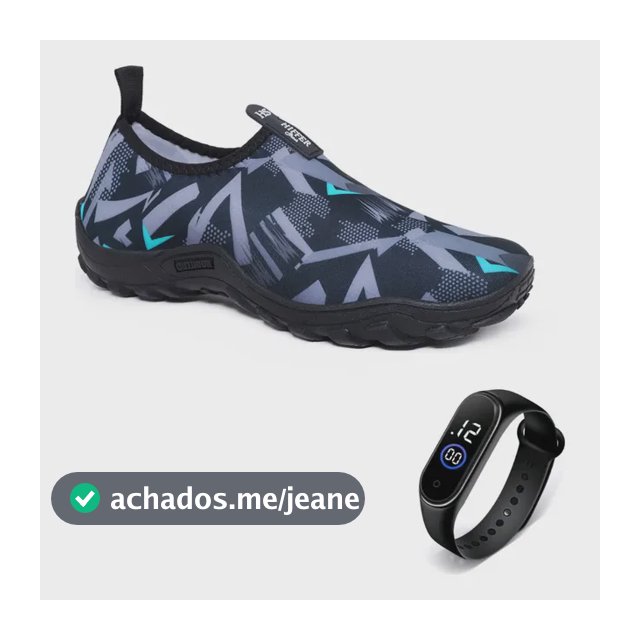 Kit Sapatilha Náutica Unissex + Relógio Digital Esportivo