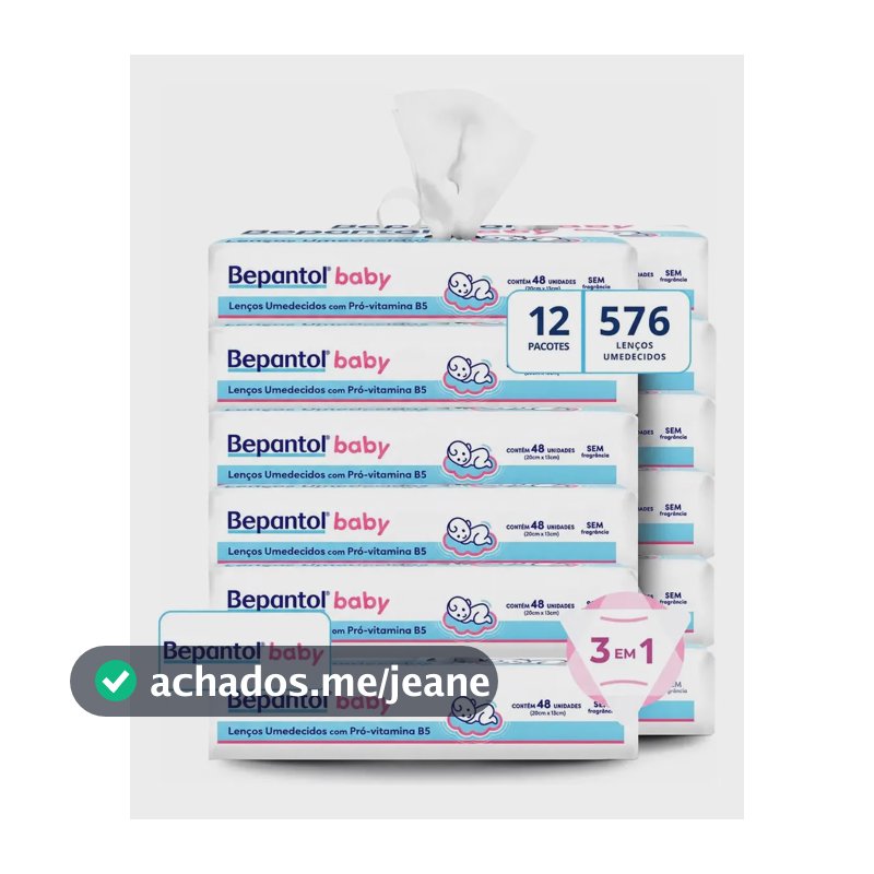 Bepantol Baby Kit 576 Lenços Umedecidos, 12 Pacotes
