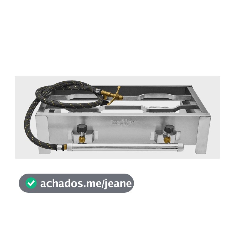 Fogão Industrial Portátil Maxfer 2 Bocas Inox Gás Chama Ajustável