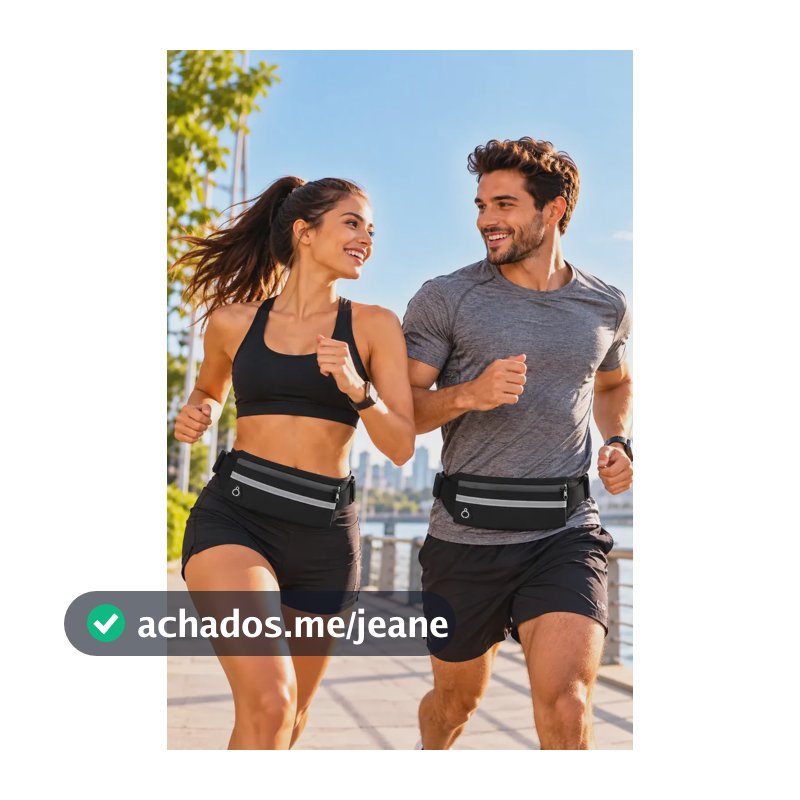 Kit 2 Pochetes Esportivas Estocasa Pretas Para Celular, Corrida e Academia