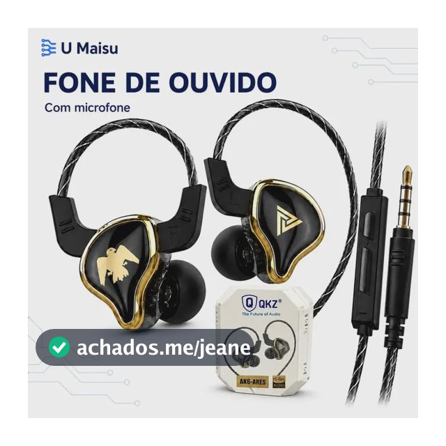 Fone De Ouvido Qkz Ak6 Ares Gamer Profissional Retorno De Palco Dj Musicos Inear Com Case - U maisu