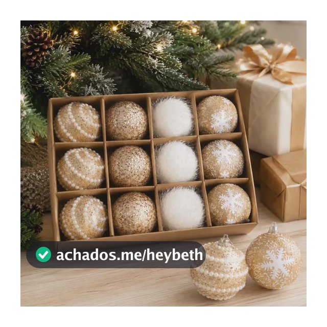 Kit 12 Bolas De Natal 8 Cm Para Árvore Dourado Christmas Ornaments