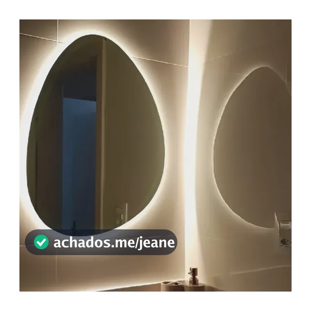 Espelho 5060 Orgânico Formato Diferente C Luzes Led S/ Fio