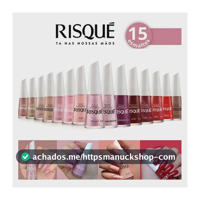 Risqué Kit Com 15 Esmaltes Novo Hipoalergênicos Atacado 8ml Variadas