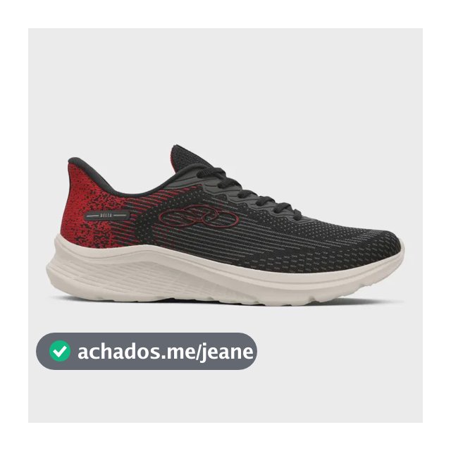 Tênis  Masculino Delta 122 Olympikus Preto/vermelho Liso 38 Br