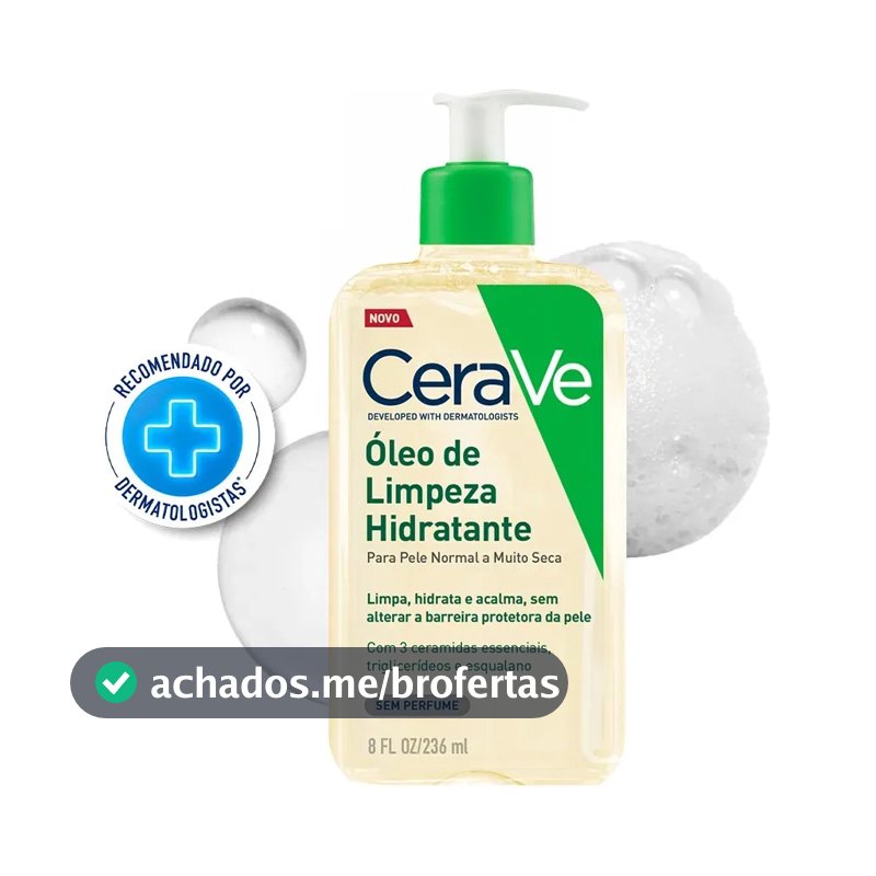 Óleo de Limpeza Facial Hidratante Para Pele Seca e Atópica CeraVe 236ml