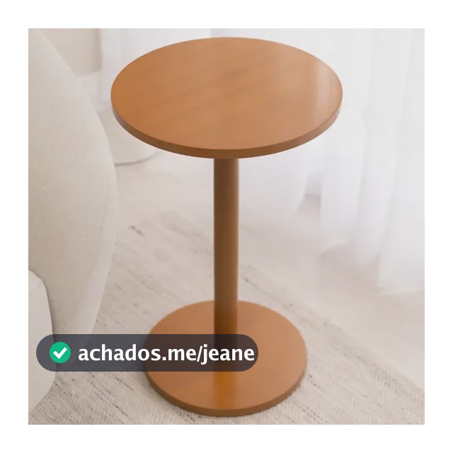 Mesa Lateral Amadeirada Redonda Marrom 34cm Luxo Apoio Marrom-claro