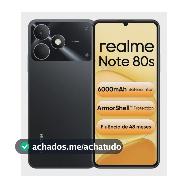 Celular Smartphone Realme Note 80s 128gb 4gb Ram Dual Sim Bateria 6000mah Ultrafino 7,94 Mm Resistência À Poeira E Água Ip54