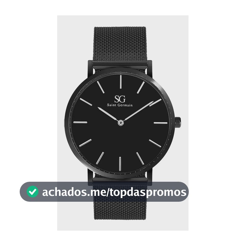 Relógio Masculino Preto Saint Germain Houston Full Black 40mm Fundo Preto