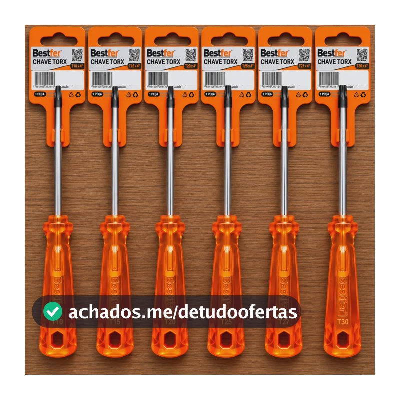 Jogo Chave Torx Kit 6 Peças Alta Qualidade Laranja