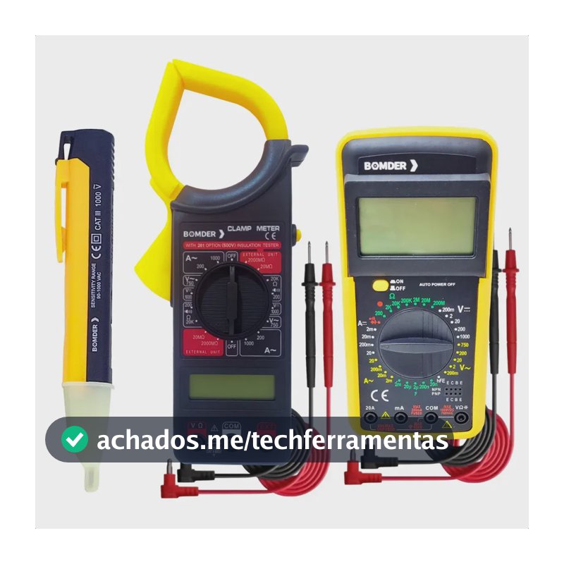 Multimetro Digital + Caneta Tensão + Alicate Amperimetro Kit