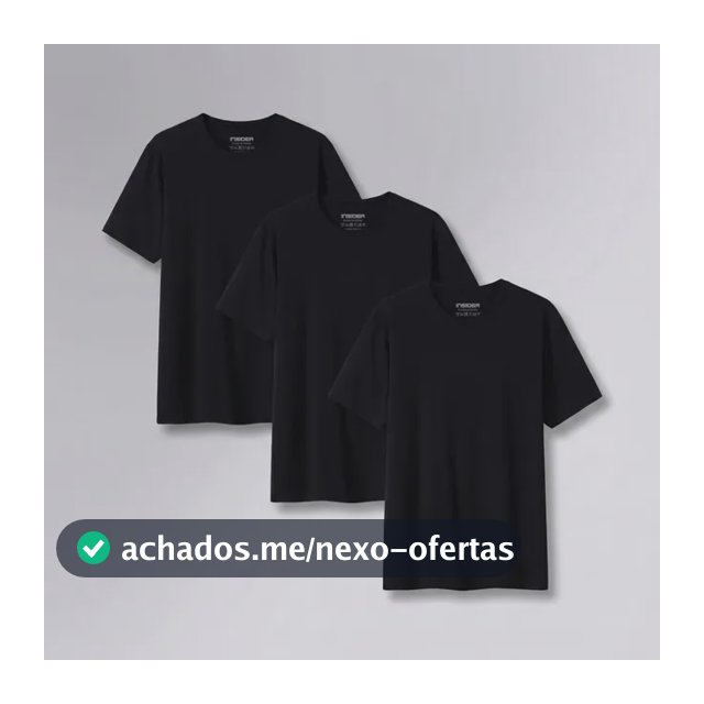 Kit 3 Camisetas  Light T-shirt Insider Preto G Liso