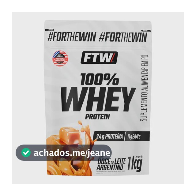 Whey Protein 100% Concentrado Refil 1kg Sabor Doce De Leite Argentino - Ftw