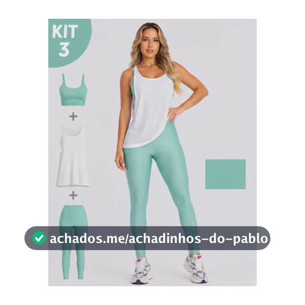 Conjunto Fitness Top Legging E Regatão Feminino Academia Verde-claro M