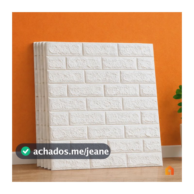 Kit 10 Und De Placas Adesivo 3d Papel Parede Tijolinho 77x70 Branco