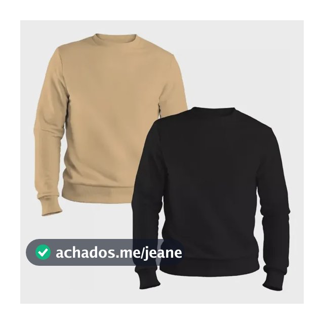 Kit Moletom Unissex Liso Masculino Blusa Algodão Frio