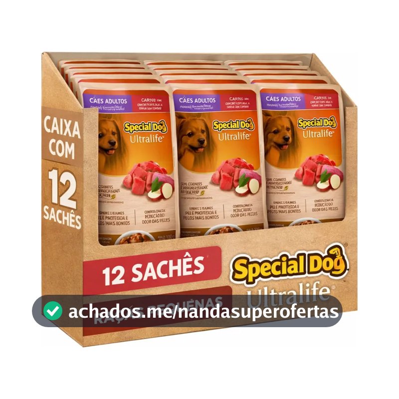 Ração úmida Special Dog Carne para cão adulto raça pequena 100g