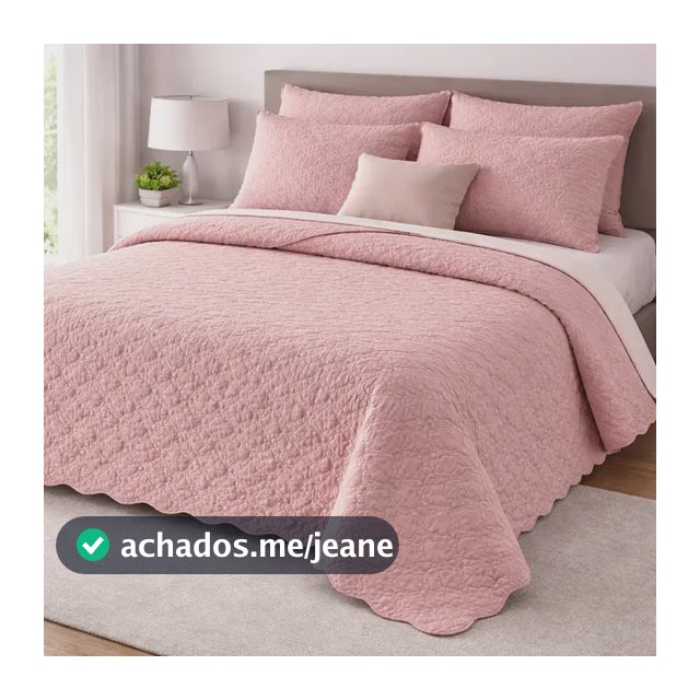Cobre leito matelado Queen Laura Enxovais dupla face leve confortável cor rose