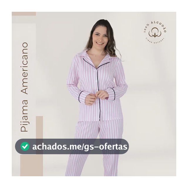 Pijama Feminino Longo Amamentação Algodão - Listrado Rosa