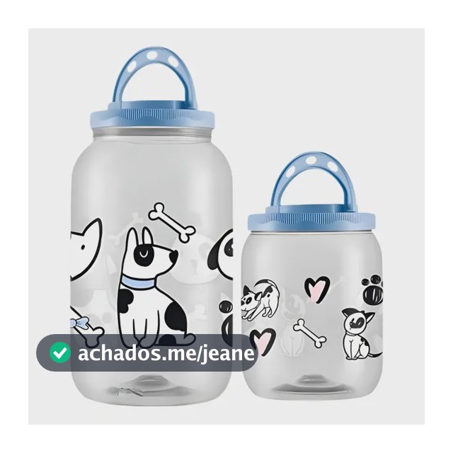 Kit 2 Potes Ração Para Pet Cachorros Gatos 3,6lt 1,7lt
