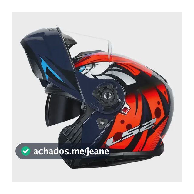 Capacete Ls2  Strobe Ii Articulado Escamoteavel  Ff908 Triba Laranja Lisa Brilhante 59/60