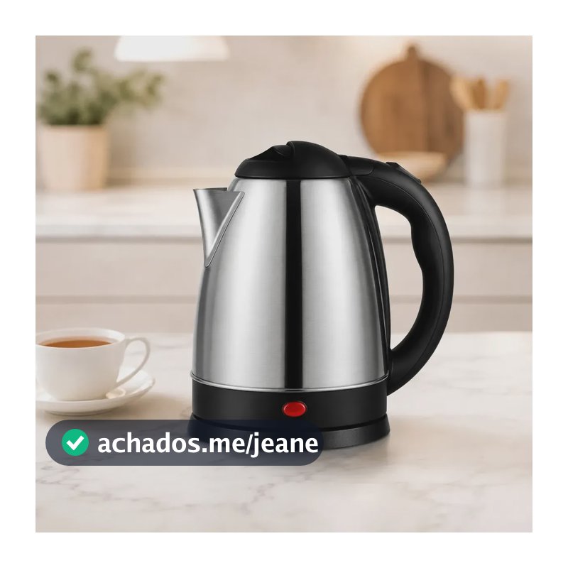 Chaleira Elétrica Inox 1,8L Jarra Bule Elétrico Aquecimento Rápido Água Quente para Café Chá Cozinha Base Giratória 360° Portátil Prática Resistente