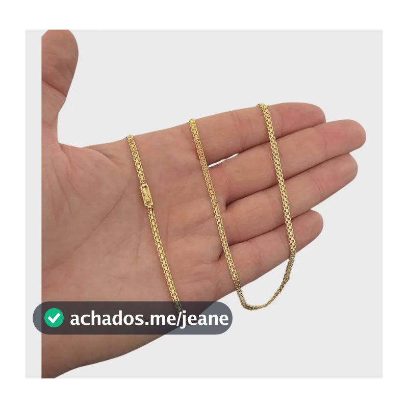 Corrente Cordão Cadeado 3mm Masculino Banhado A Ouro 18k Dourado
