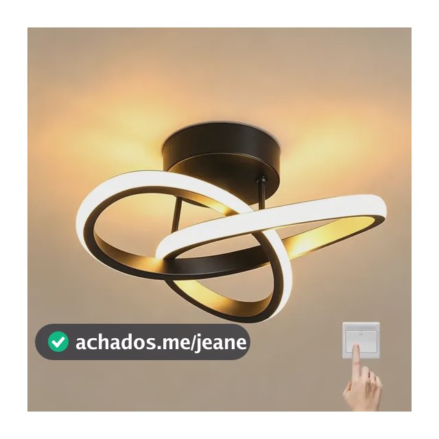 Luminaria Teto Led,pendente Lustre Moderna Para Quarto Sala 127/220v Preto