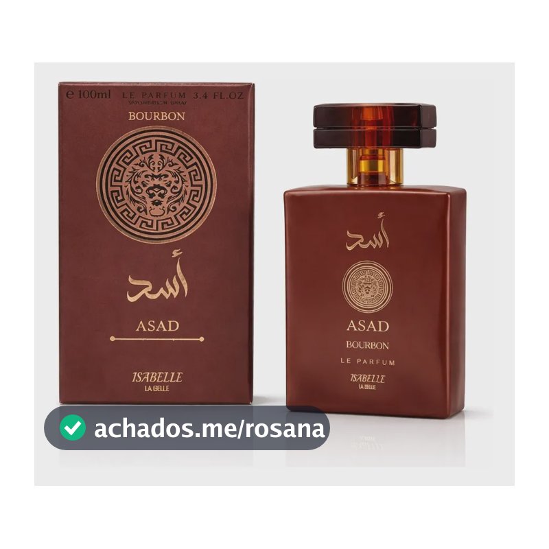 Perfume Arábe Asad Bourbon 100ml - Marca Isabelle La Belle | Fixação Intensa, Notas Amadeiradas Marcantes E Elegância Masculina