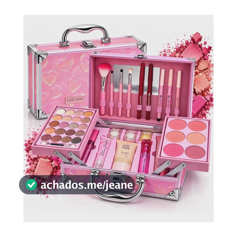 Maleta De Maquiagem Completa Kit Profissional Rosa Furtacor