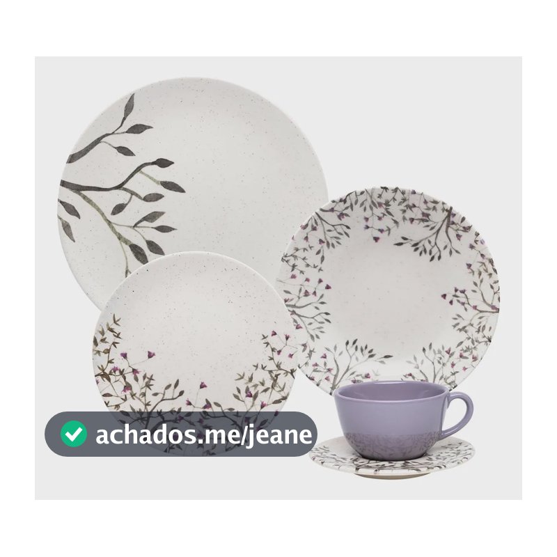 Aparelho De Jantar E Chá 20 Pçs Oxford Unni Lilac