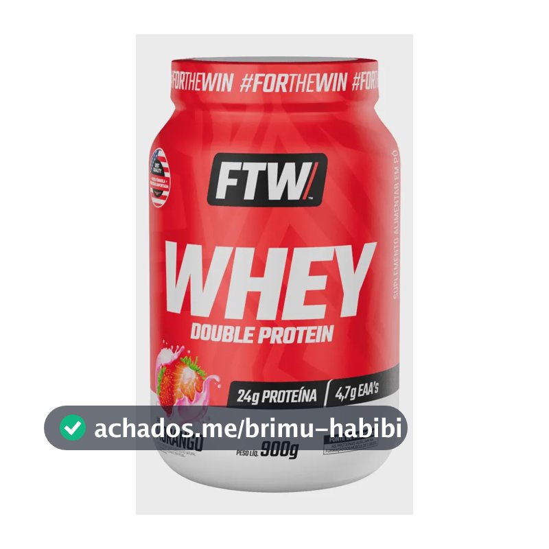 Whey Double Protein 900g Sabor Morango - FTW
