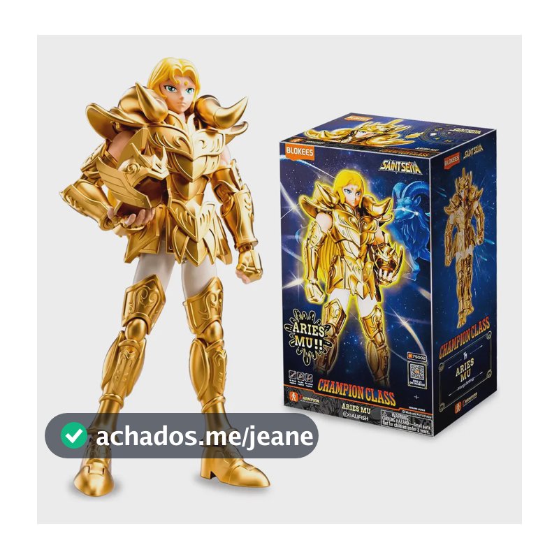 Boneco Blokees Cavaleiros do Zodíaco Aries Mu Saint Seiya Champion Class