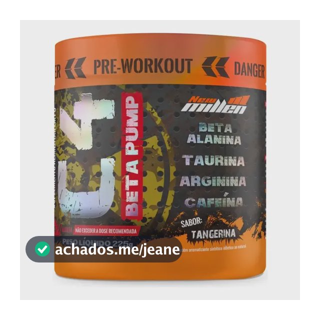 Cafeína New Millen C4 Beta Pump em pó sabor Tangerina x 225g