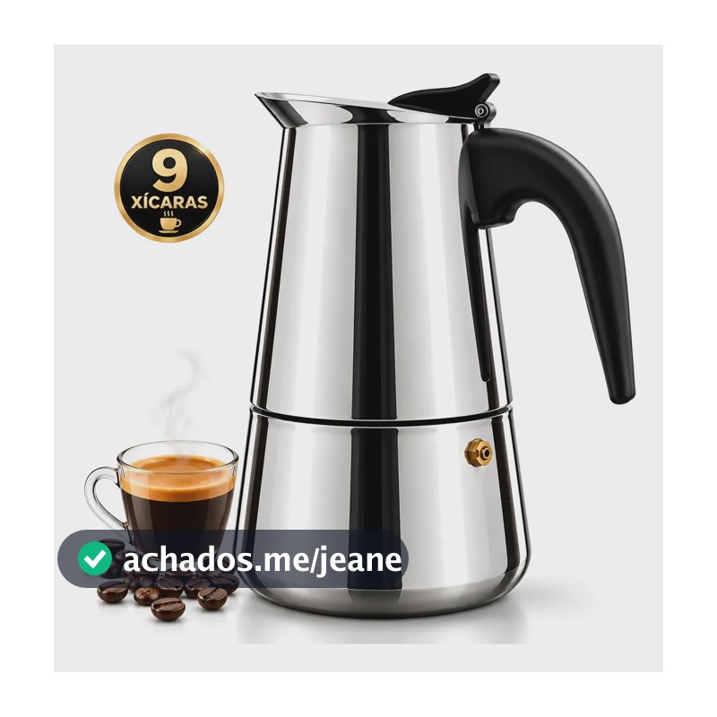 Cafeteira Italiana de Aço Inoxidável 450 mL para 9 Xícaras