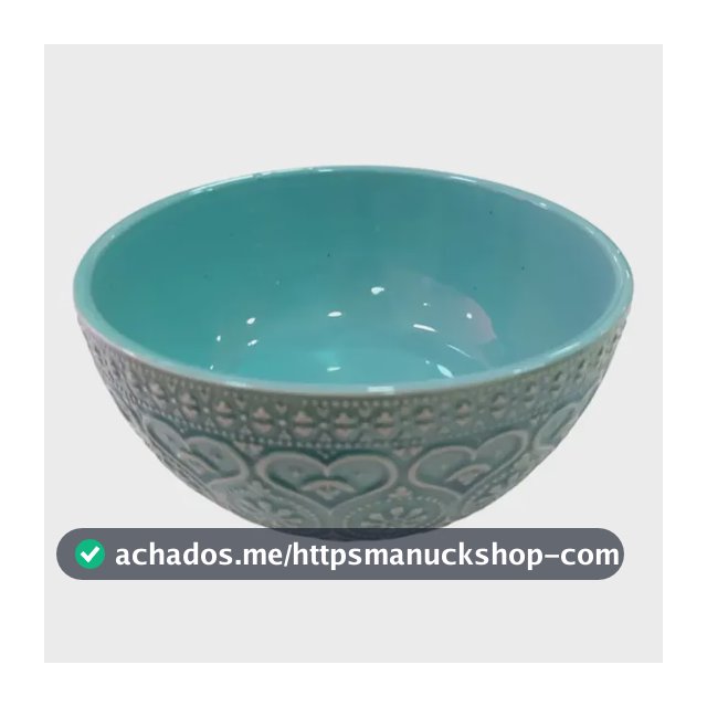 Bowl Cerâmica Decor Embosses Heart And Flower  Urban Verde-claro