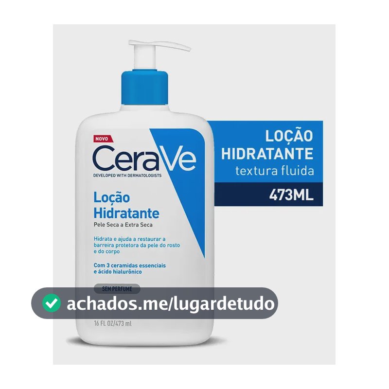 Loção Hidratante Corporal Sem Perfume, com Ceramidas Essenciais e Ácido Hialurônico, Textura Fluida CeraVe 473ml