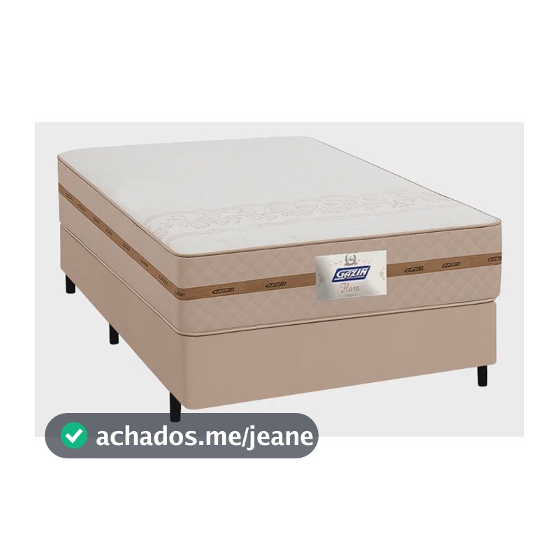 Cama Box Casal Gazin Flora Bege 138x188cm