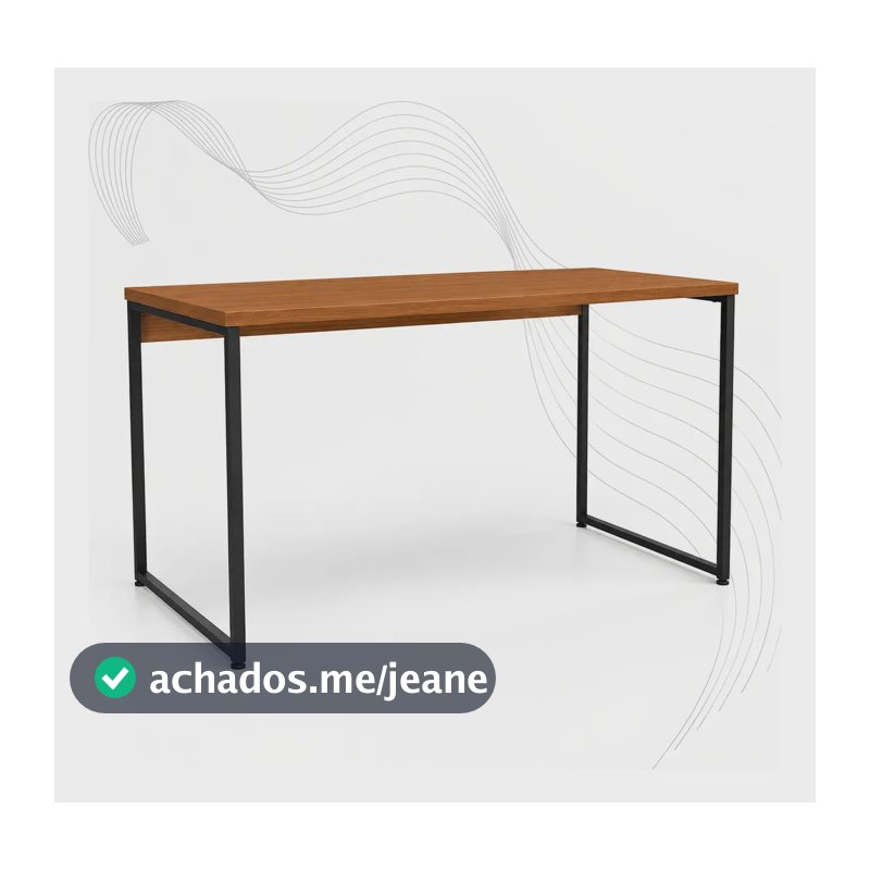 Mesa Escritório Longa Kappesberg Resistente Canela Canela Com Preto