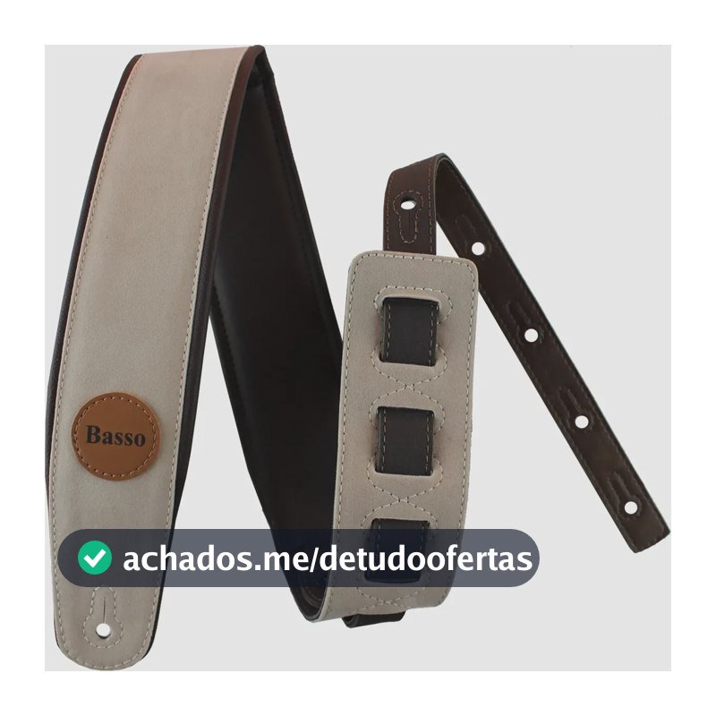 Correia Basso CLA01 de Suede Camurça para Violão, Guitarra e Baixo