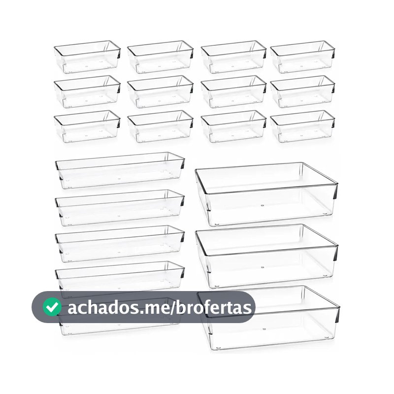 Kit Organizador de Acrílico para Maquiagem e Gavetas com 21 Peças