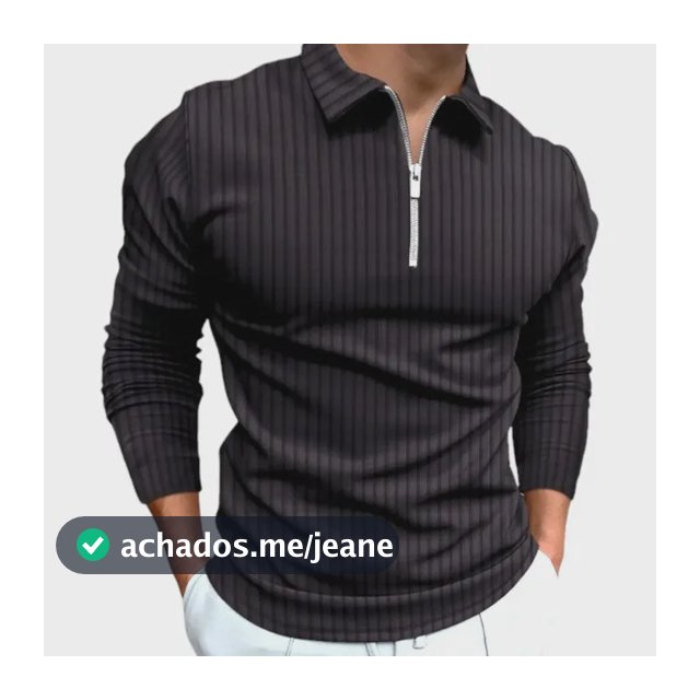 Camiseta Polo Manga Longa Com Zíper Lançamento