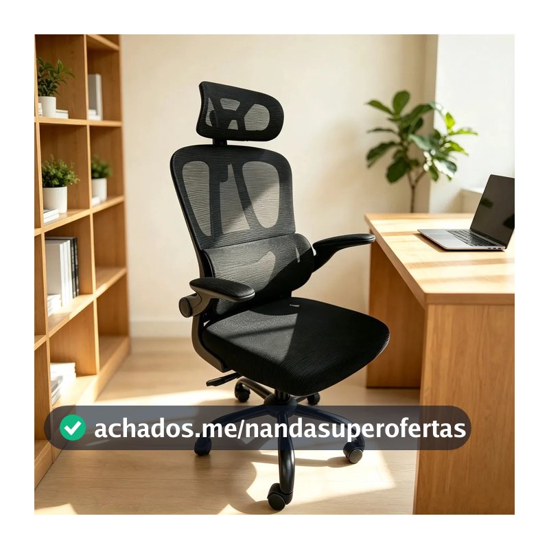 Cadeira Ergonômica Mesh Preta Para Escritório