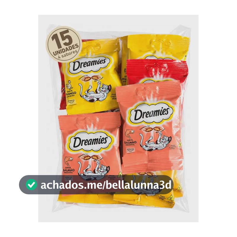 Petisco Dreamies Para Gatos Pacote Com 15 Sache Misto 600g