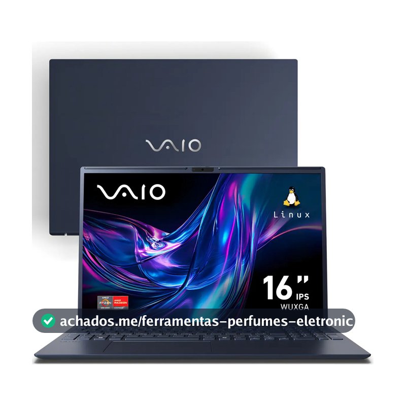 Notebook Vaio Fe16 Amd Ryzen 7-5825u Linux 16gb RAM 512gb Ssd Wi-Fi 6 Tela 16" Ips Wuxga Antirreflexo Cinza Grafite Vjfe69f11xb0121h - Permite upgrade de memória RAM e SSD